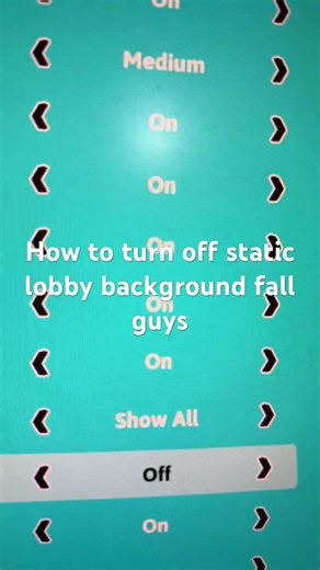 How to turn off static lobby background fall guys