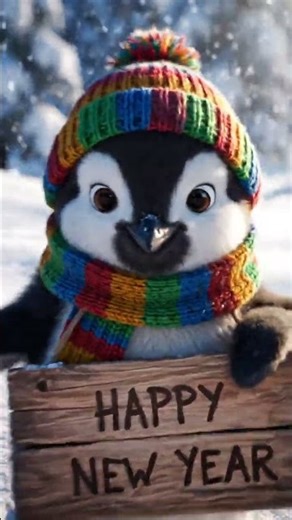 The Cutest Happy New Year Ever 🐧❄️ | Baby Penguin Greeting