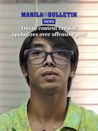 WATCH: Davao content creator Crist Briand Oncada, popularly known as Crist Briand and Brader, publicly apologized to the Muslim community on Wednesday, Sept. 10, following an offensive online post. (Video courtesy of NCMF-Davao) | MANILA BULLETIN