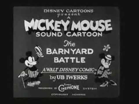 Mickey Mouse old cartoon - The Barnyard Battle - Mickey Mouse 1928 - 1929