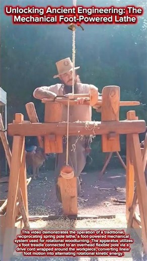 Unlocking Ancient Engineering: The Mechanical Foot-Powered Lathe 🪵🪓