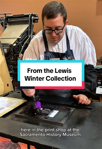 If you have been following our videos about our print shop exhibit at the Sacramento History Museum, we often print woodcuts and electrotypes (copies of woodcuts) from the Lewis Winter Collection. Lewis Winter had a wood and photo engraving business at 627 J Street in Sacramento from 1888 to 1910. We know that many of his cuts were used in ads in local newspapers and catalogs. All we have in the collection are the cuts themselves, and not any records of their use. It is through our own research 
