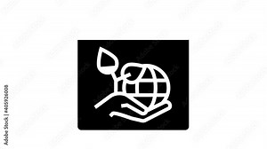 world environment day animated glyph icon. world environment day sign. isolated on white background