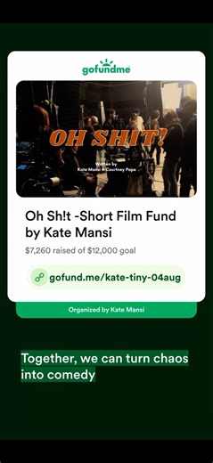 Let’s help Kate Mansi make her short film! www.gofundme.com/f/oh-sht-short-film-fund-by-kate-mansi