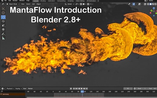 Blender 教程 mantaflow入门教程 喷火制作