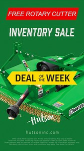 20K views · 96 reactions |  Deal of the Week Alert!  This week we're giving away a FREE 6' or 7' rotary cutter with 4044M Tractor Purchase. Offer valid October 22 through October 28, 2023 while supplies last. For more information visit us in-store or online! https://www.hutsoninc.com/lp/inventory-reduction-sale/ | Hutson, Inc. | Facebook