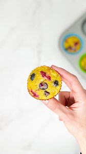 🫐3 INGREDIENTS BREAKFAST MUFFINS!🫐 Ps: I called them muffin because they are cooked in a muffin tray but they do taste more like a SWEET OMELETTE! It’s a great recipe for babies and younger kids though as they’re really soft and naturally sweet 🥰 Ingredients * 2 small ripe bananas 🍌 * 3 eggs 🥚 * Handful of raspberries and blueberries, chopped Method 1. Preheat oven to 180°C. 2. In a medium bowl mash the bananas. Add the eggs and mix well until combined. 3. Spoon into your muffin tin. 4. Add