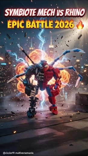 🕷️ SYMBIOTE MECH VS RHINO Epic Battle 2026 – LEGO AI Fight!
