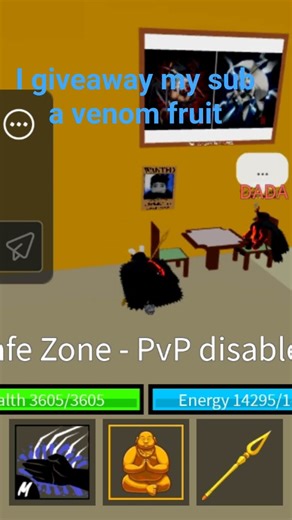 I giveaway my sub venom fruit #shortvideo#roblox#trending#bloxfurit#youtubeshorts