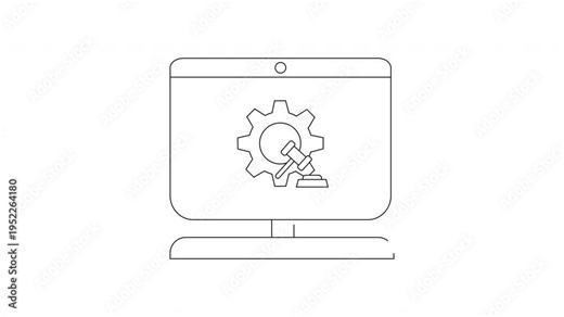 Computer Settings Icon Animation - Tech Customization Concept.