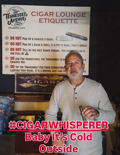 Smoking a Mediterra Milos from @cigardealer2022 and sharing some Lounge Etiquette since everyone is coming into the lounge with the cold weather. These are our rules but go for pretty much any #cigarlounge you choose to smoke at this winter…watch and learn and smoke great #cigars , because life is too short to smoke 💩💩 cigars! #tennesseeavetobaccocompany #premiumcigars #cigarcommunity #cigar #cigar #cigarwhisperer #cigarlifestyle #cigarworld #cigarsmoker #cigaretiquette | Tennessee Ave Tobacco