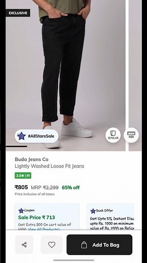 BUDA JEANS CO Men’s Lightly Washed Loose Fit Jeans Review | ONLY ₹599!