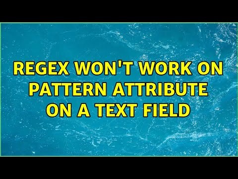 Regex won't work on pattern attribute on a text field