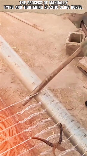 The process of manually tying and tightening plastic sling ropes. #tools #ideas #sling #contruction #trending | M-Tube TV
