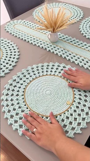 Click on the title above 👆🏻 Crochet placemat step by step Crochet table runner step by step