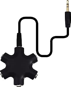 Onelinkmore Headphone Splitter - 5-Jack 3.5mm Audio Stereo Adapter for Headsets, Earbuds, Earphones - 1 Male to 4 Female With Stereo Cable
