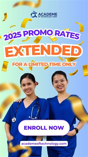 Our 2025 PROMO RATES are EXTENDED only until JANUARY 11 ⏰ Don’t miss this chance to start 2026 with learning, skills, and real career growth. 📚 JANUARY BATCH STARTS: JANUARY 5 Secure your slot now — pay the reservation fee to lock in the 2025 rate. 📩 Message us today to know more! 📨 FOR INQUIRIES: 📱 Globe: 0927-607-4582 📱 Smart: 0968-708-6603 📧 Email: marketing@academeoftechnology.com 📍 Location: J. Estolano 631, Brgy. San Martin de Porres, Aurora corner EDSA, Quezon City 📲 FOLLOW US: Fa