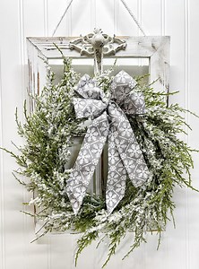 Farmhouse Christmas Window Frame Wall Decor - Rustic Wall Hanging - Etsy