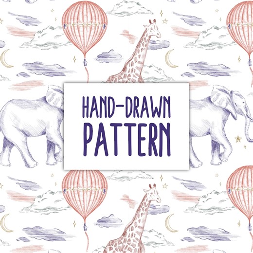 Safari Animal Seamless Pattern, Nursery Decor (digital Download) - Etsy