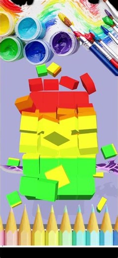 🎨 Color Explosion Art | Satisfying Rainbow Painting Shorts