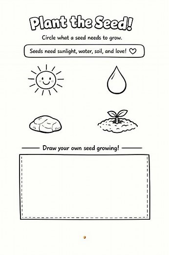 Planting My First Seed 🌱 Fun Gardening Activity Packet for Kids