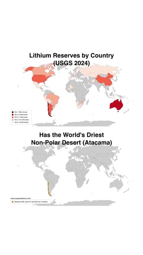 Correlation or Causation? 🤔 Follow mapwhatever for more #mapwhatever #chile #atacama #lithium
