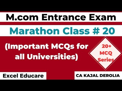 MCQ for M.com Entrance | 20+ MCQs | Marathon Class for M.com Entrance Exam | Series 20 |