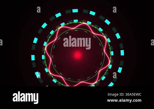 Glowing Red Light Neon Circle Animation Stock Video Footage - Alamy