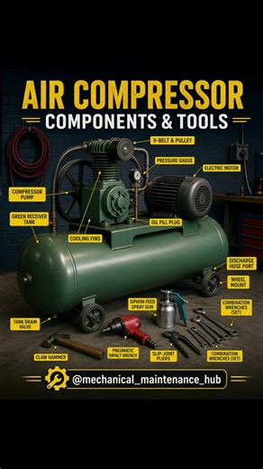 Most people use it… but don’t know all its parts 👀 Air Compressor Components & Tools explained 💡👉