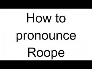 How to Pronounce Roope (Finnish)