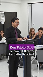 Ken Paolo Gilo doing the rebuttal during the IHL Moot Court Competition of MLS-JD1 students of the USLS College of Law in the class of Prof. Carlos Auxtero III. #IHLMoot #USLSLaw #LaSalleLaw #LaSalleBacolod | Dean Ralph Sarmiento