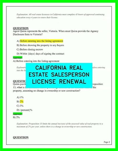 CALIFORNIA REAL ESTATE SALESPERSON LICENSE RENEWAL2026 UPDATED EXAM GUIDE PASS FAST TIPS NOW LIVE