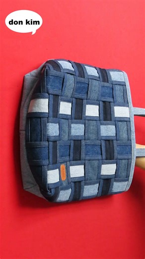 DIY "binding & weaving" tote bag/made of old jeans | Don Kim