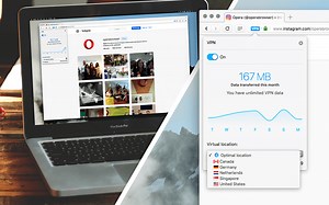 Choose where you want to appear on the web with a free VPN in Opera 40