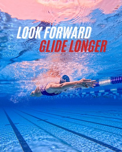 If you’re staring across the pool during breaststroke… STOP! You’re forcing your hips to sink. Keep your head neutral → lift the hips → streamline easier → swim faster. 💨 | MySwimPro