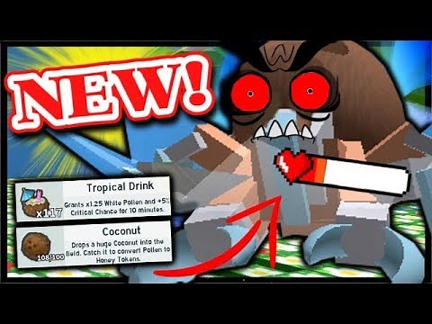 *UPDATE* How To Beat COCONUT CRAB & HUGE Coconut & Tropical Drink Drops | Roblox Bee Swarm Simulator