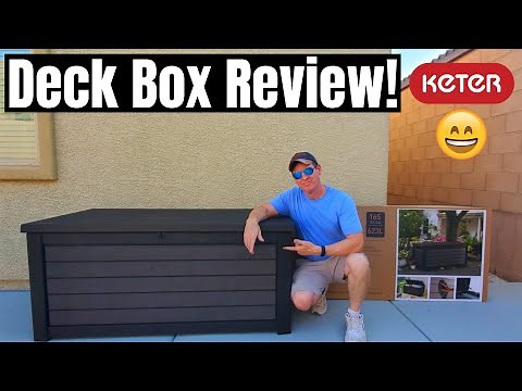 KETER XL DECK BOX ASSEMBLY & REVIEW - 165 GALLON BROWN RESIN CONTAINER