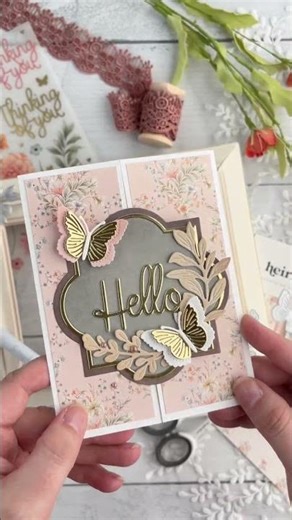 #DIY Gatefold #Card with #DieCuts and #RubOnTrasfers