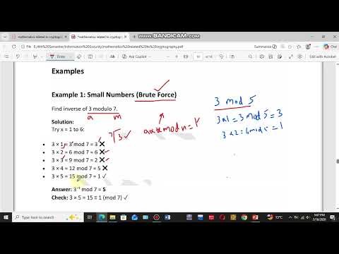 1.6- Mathematics of Cryptography | Modular Multiplicative Inverse (Brute Force Method)