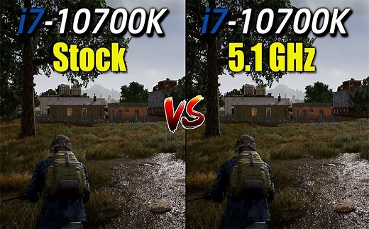i7-10700K 4.7Ghz vs i7-10700K 5.1Ghz CPU游戏性能测试对比（1080P分辨率，显卡为RTX 2070） 60帧视频