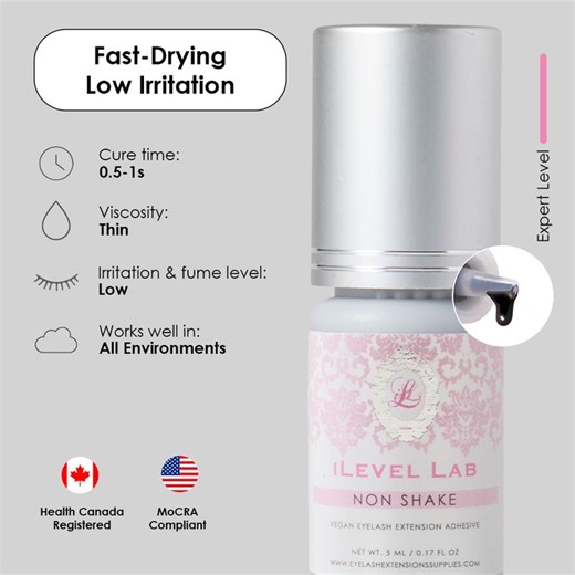 📢 Say goodbye to: ❌ Shaking your adhesive ❌ Constantly checking humidity 💡iLevel Lab Non Shake Lash Adhesive is your new gamechanger – visibly better results, instantly. ⭐️⭐️⭐️⭐️⭐️ 5-star ratings with over 2,500 reviews. See why iLevel Lab is the #1 recommended brand by 60K lash & brow artists. | iLevel Lab