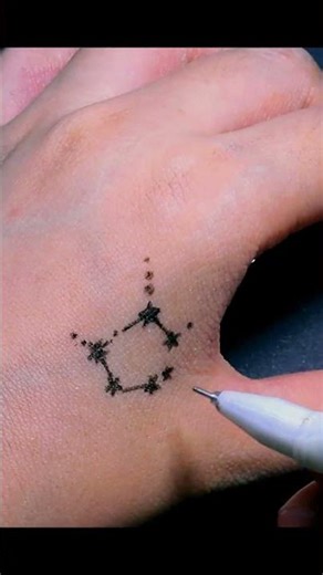 Minimalist Constellation Tattoo Art with Ballpoint Pen ✨
