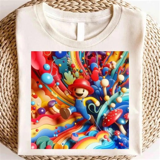 Cartoon Character T-shirt – Fun 3D Style Tee for Kids - Etsy