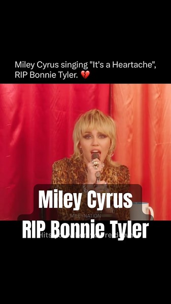 Miley Cyrus Sings “It’s a Heartache” — RIP Bonnie Tyler 💔 | #shorts #mileycyrus