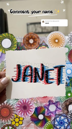 Janet Name Art in Unique Style 😍 #shorts