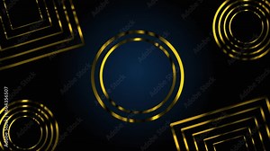 Luxury Geometric Shape Animation Background. High Tech Geometric Shape Motion Background, Circle And Rectangle Golden Geometric Shape Animation Video