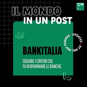 Lo sapevi? Per le banche, seguire i criteri ESG significa ridurre i costi di finanziamento e contribuire a un futuro sostenibile. 📈 Secondo Banca d'Italia, i fattori ambientali, sociali e di governance fanno risparmiare e portano valore. La strada verso una finanza più sostenibile è già qui! Scopri di più. 👇 #BNLBNPParibas #LaBancaATuaMisura | BNL BNP Paribas