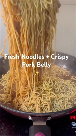 WATCH THIS: From Scratch Noodles with Crispy Pork Belly 🤤👀#cooking #filipinofood #recipe #shorts