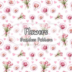 Soft Pink Floral Seamless Pattern | Romantic Flower Digital Paper 12x12 - Etsy