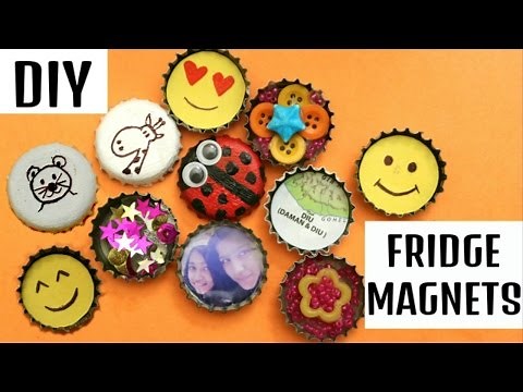 6 DIY BOTTLE CAP FRIDGE MAGNETS | UPCYCLE
